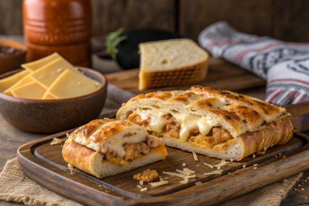 Chicken and Cheese Jalousie Recipe with golden layers