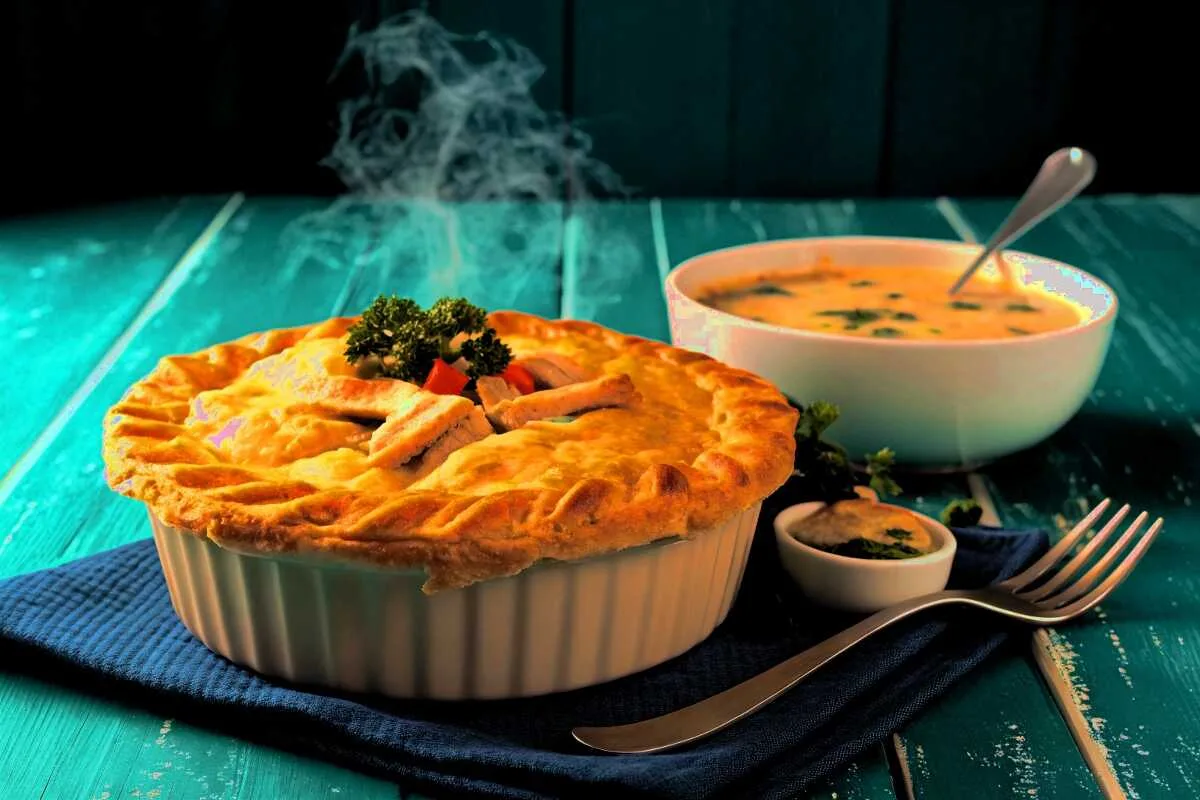 Chicken Pot Pie with Cream of Chicken Soup, Golden and Steamy