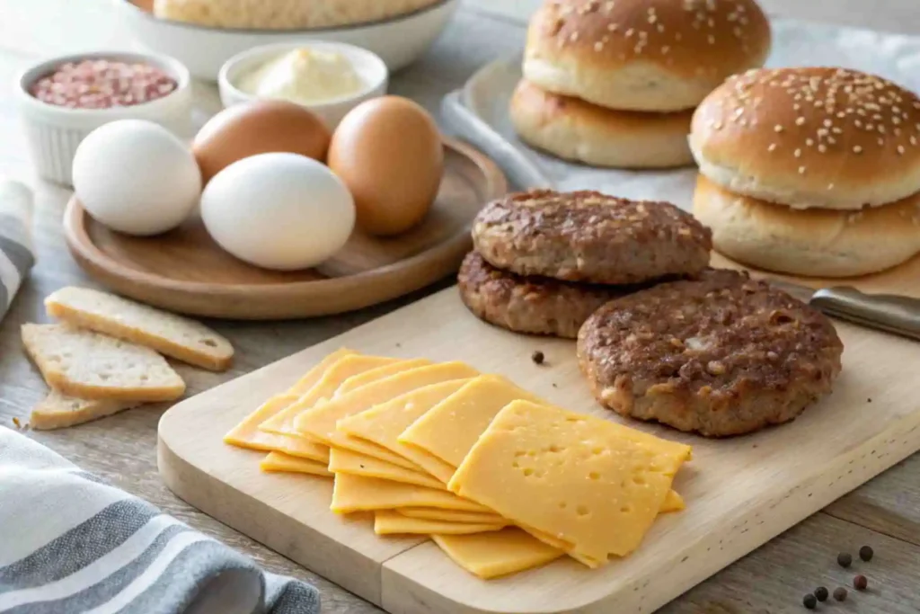 Dunkin Sausage Egg and Cheese: Quick & Tasty Delight 2 Ingredients for Dunkin Sausage Egg and Cheese sandwich
